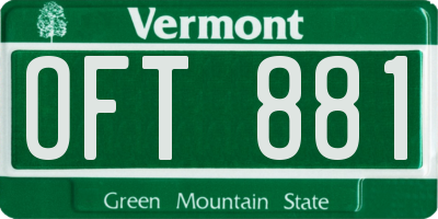 VT license plate OFT881