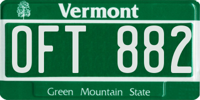 VT license plate OFT882