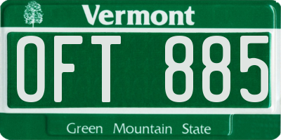 VT license plate OFT885