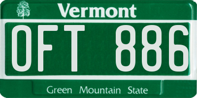 VT license plate OFT886