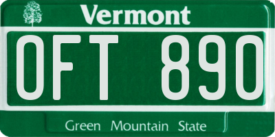 VT license plate OFT890