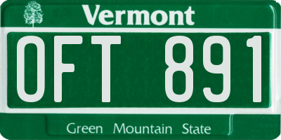 VT license plate OFT891