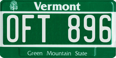 VT license plate OFT896