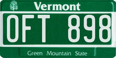 VT license plate OFT898