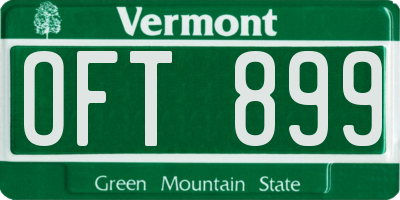 VT license plate OFT899