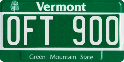 VT license plate OFT900