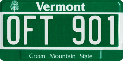 VT license plate OFT901