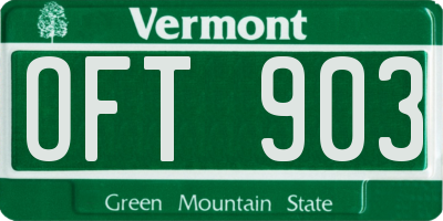 VT license plate OFT903