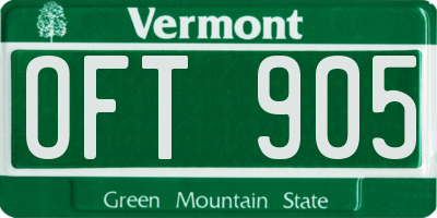 VT license plate OFT905