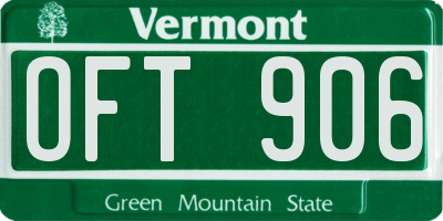 VT license plate OFT906