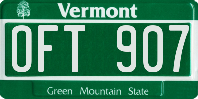 VT license plate OFT907