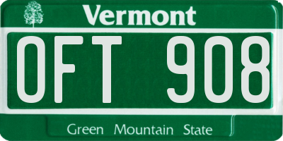 VT license plate OFT908