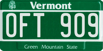VT license plate OFT909