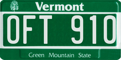 VT license plate OFT910