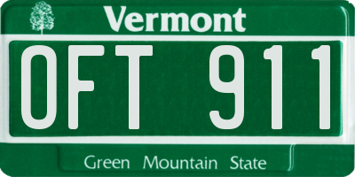 VT license plate OFT911