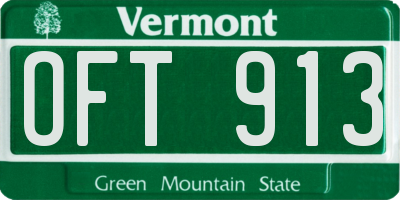 VT license plate OFT913
