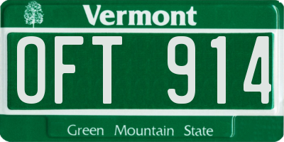 VT license plate OFT914