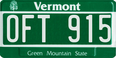 VT license plate OFT915
