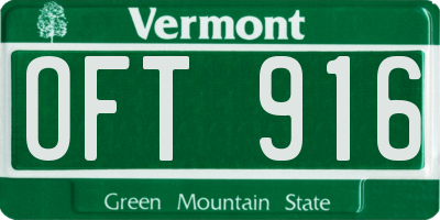 VT license plate OFT916