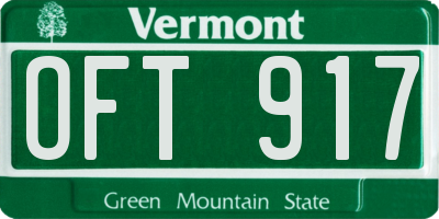 VT license plate OFT917