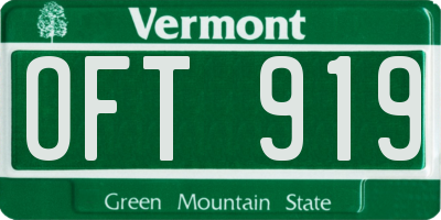 VT license plate OFT919