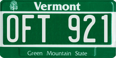 VT license plate OFT921