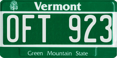 VT license plate OFT923