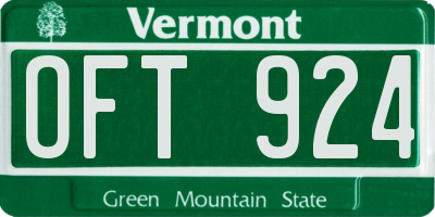 VT license plate OFT924
