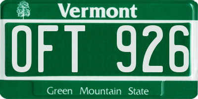VT license plate OFT926