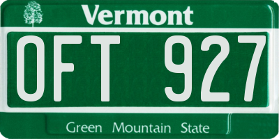 VT license plate OFT927