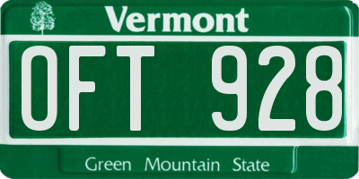 VT license plate OFT928