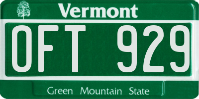 VT license plate OFT929