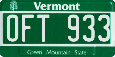 VT license plate OFT933