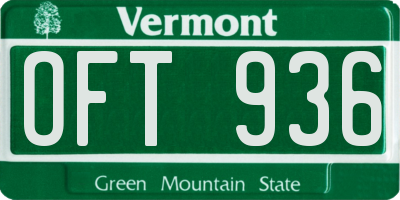 VT license plate OFT936