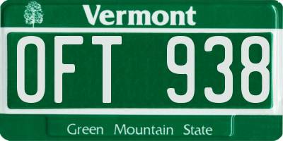 VT license plate OFT938