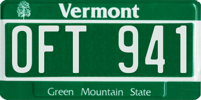 VT license plate OFT941