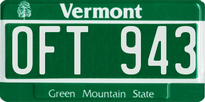 VT license plate OFT943