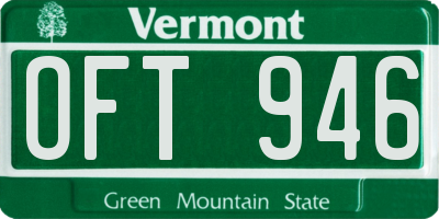 VT license plate OFT946