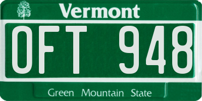VT license plate OFT948