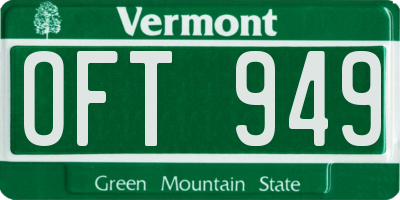 VT license plate OFT949