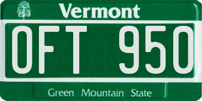 VT license plate OFT950