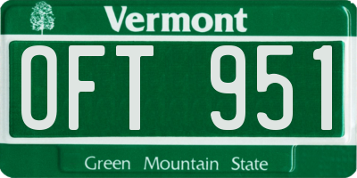 VT license plate OFT951