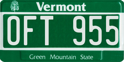 VT license plate OFT955