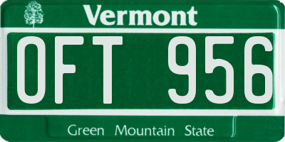 VT license plate OFT956
