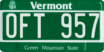 VT license plate OFT957