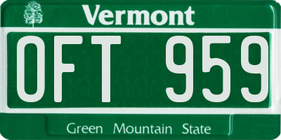 VT license plate OFT959