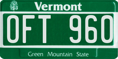 VT license plate OFT960
