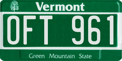 VT license plate OFT961