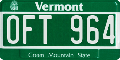 VT license plate OFT964
