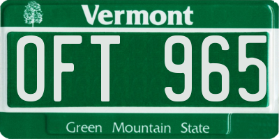VT license plate OFT965